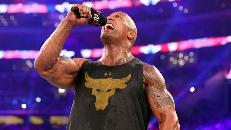 The Rock cutting a promo