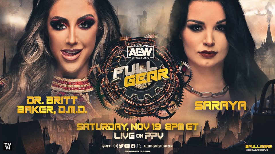 Poster for Britt Baker vs. Saraya at AEW Full Gear 2022