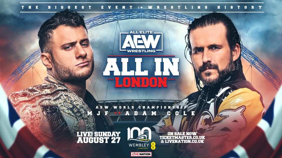 MJF vs Adam Cole - AEW All In graphic