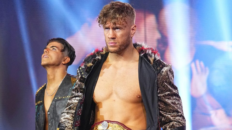 Will Ospreay making his entrance at AEW WrestleDream alongside Sammy Guevara