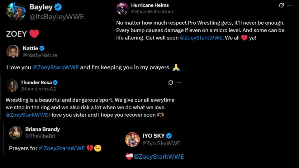 Stars react to Zoey Stark's injury