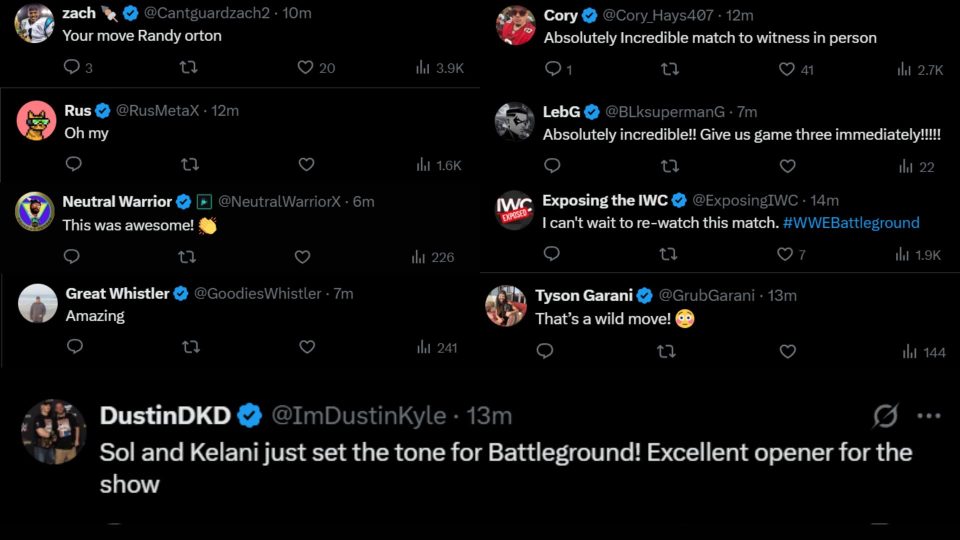 Reactions to Sol Ruca's Sol Snatcher at WWE NXT Battleground