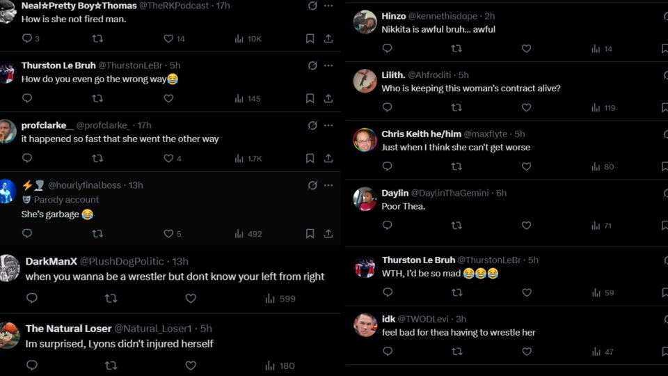 WWE fans reactions to Nikkita Lyons botch