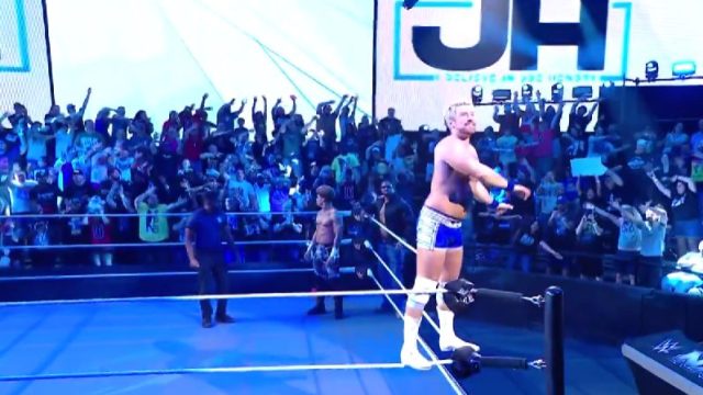 Joe Hendry kicking off NXT 